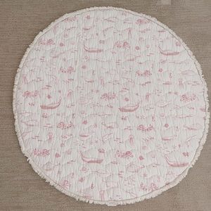 Life Aquatic Reversible Print Round Play Mat in Pink